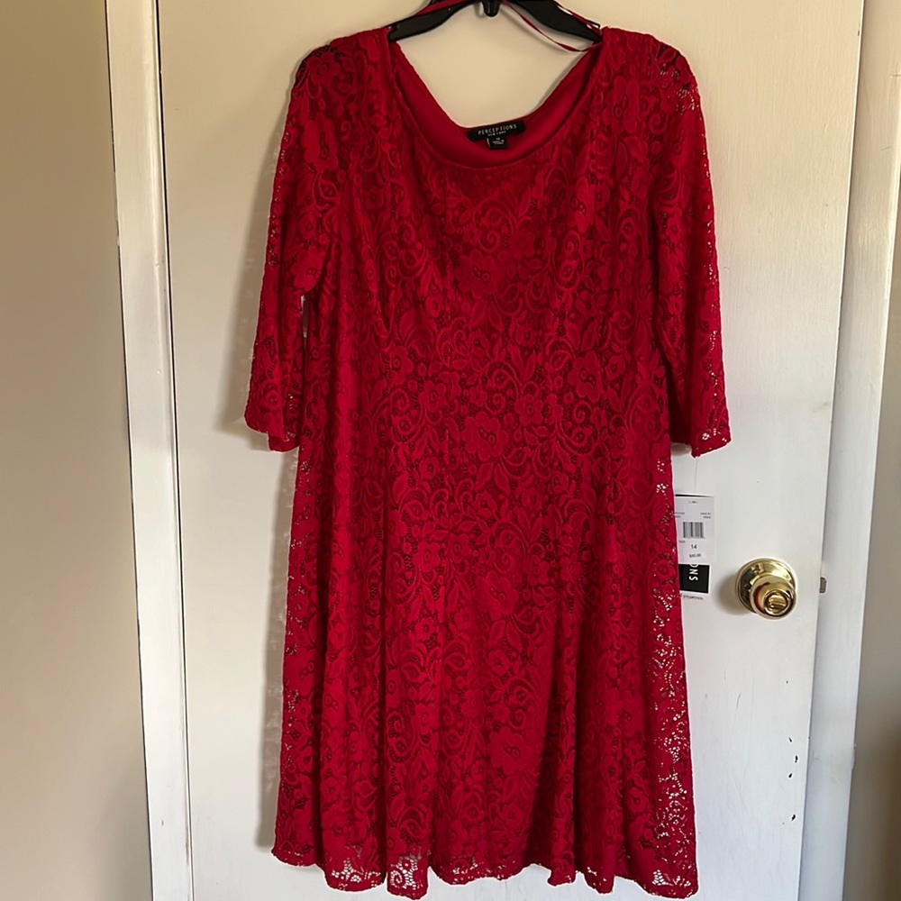 Red lace dress